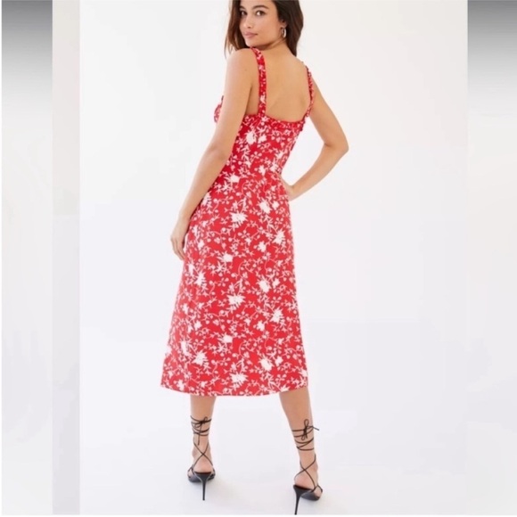 Aritzia Wilfred Lealia Floral Ruffle Button Midi Dress - Picture 2 of 8